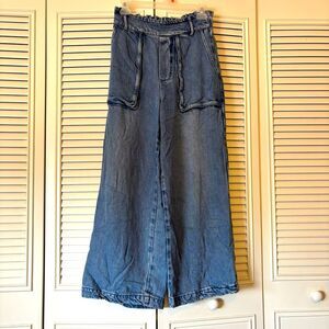 Young Fabulous & Broke YFB Sadie Soft Wide Leg cropped Denim Look Pocket‎ Jeans